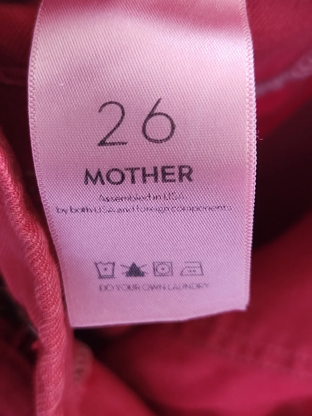 MOTHER The Tie Patch Looker Fruit Punch Skinny Leg Jean Sz26